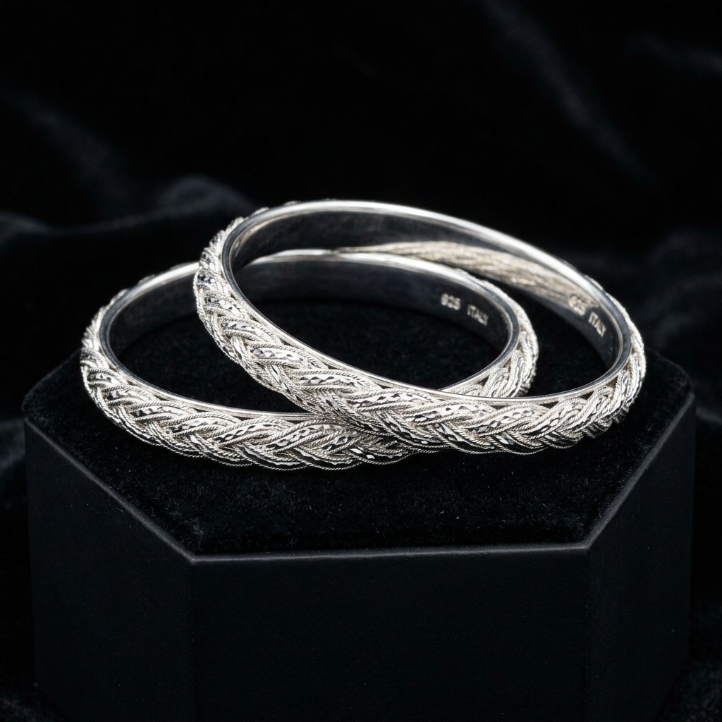 Argento Intreccio 925 Italian Churi Pair